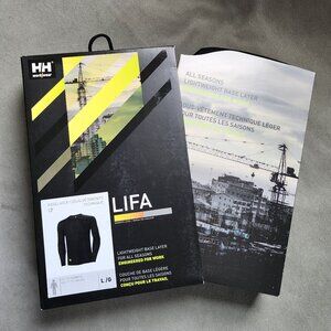 Helly Hansen LIFA Crewneck Base Layer Black Men's Large NWT Workwear Thermal